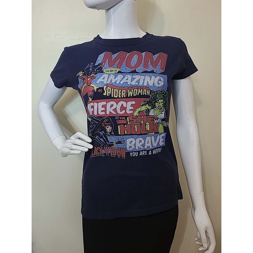 Marvel Mom You Are Amazing T Shirt Womens Size Small Blue